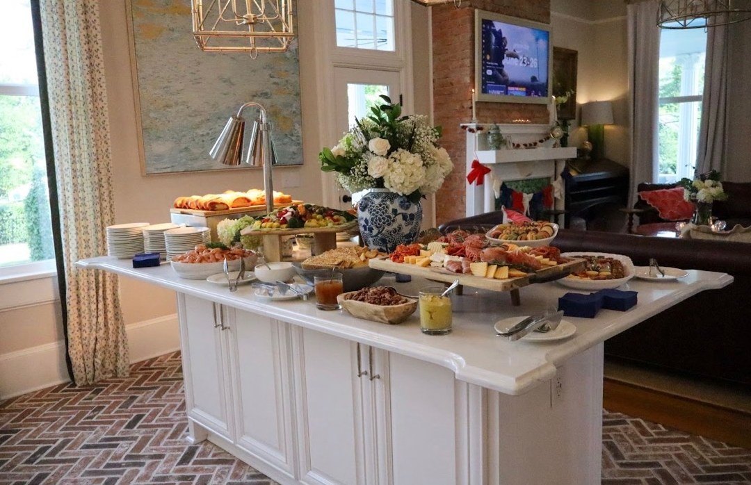 A spread laid out on the kitchen island
